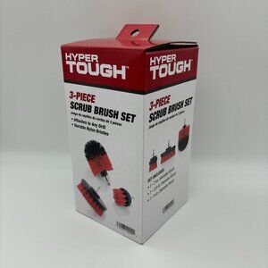 Hyper Tough 3pc Nylon Scrub Brush Cleaning Set Bit Attachments for Power Drill